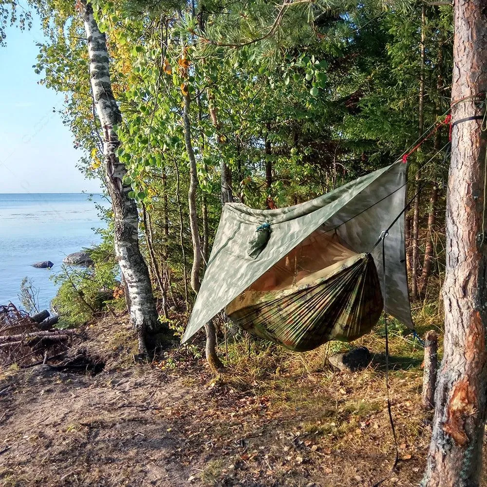 🏕️ Anti Outdoor Camping Hammock with Mosquito Net & Rain Tent | Portable Camp Bed, Survival Gear & Shelter for Two-Person Use 🏞️