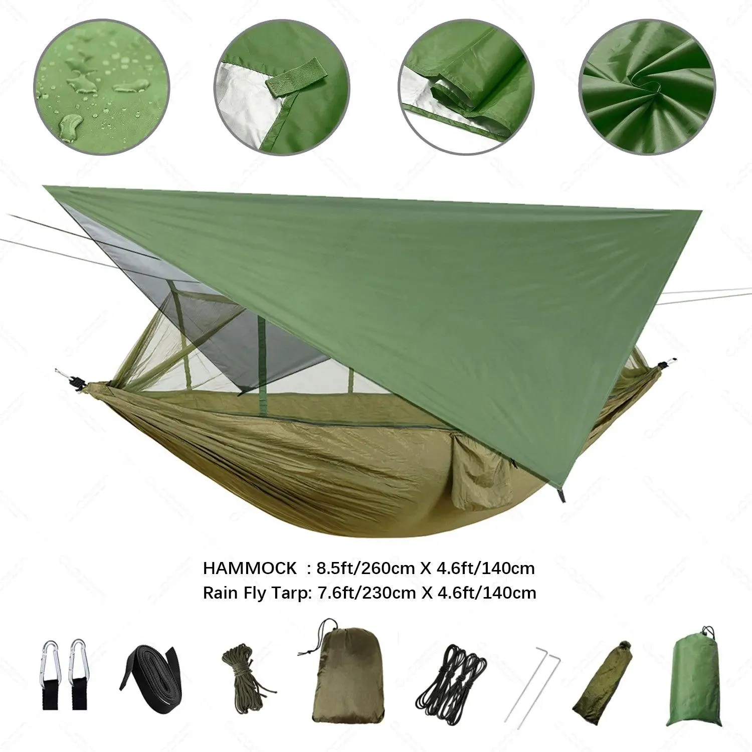 🏕️ Anti Outdoor Camping Hammock with Mosquito Net & Rain Tent | Portable Camp Bed, Survival Gear & Shelter for Two-Person Use 🏞️