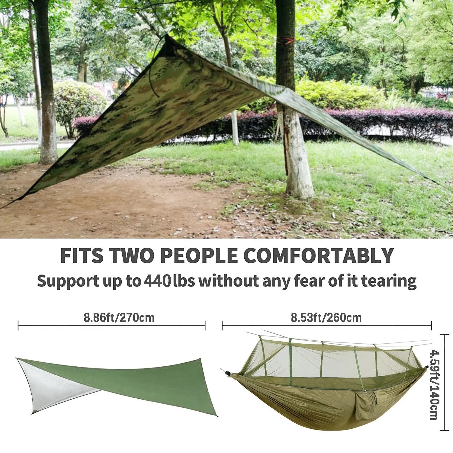 🏕️ Anti Outdoor Camping Hammock with Mosquito Net & Rain Tent | Portable Camp Bed, Survival Gear & Shelter for Two-Person Use 🏞️