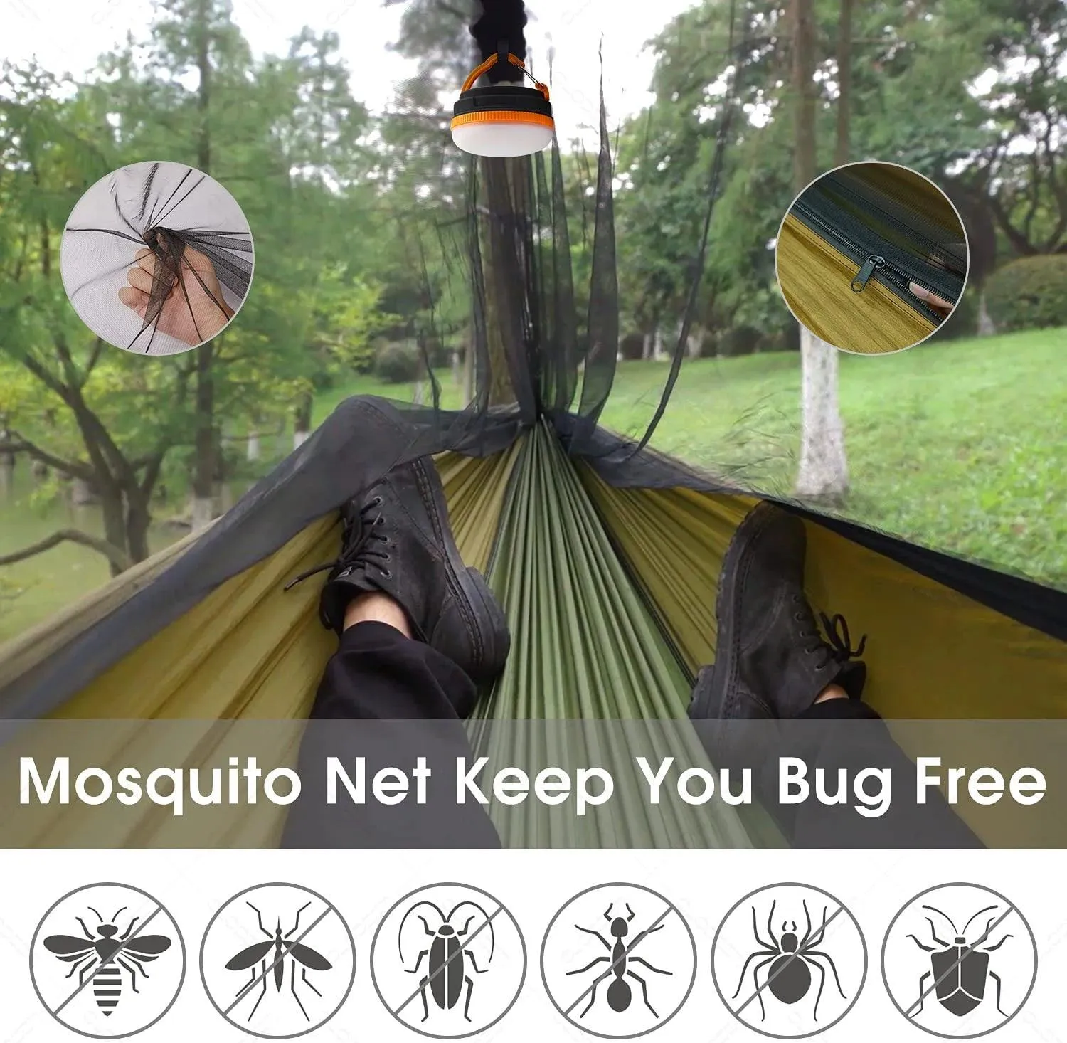 🏕️ Anti Outdoor Camping Hammock with Mosquito Net & Rain Tent | Portable Camp Bed, Survival Gear & Shelter for Two-Person Use 🏞️