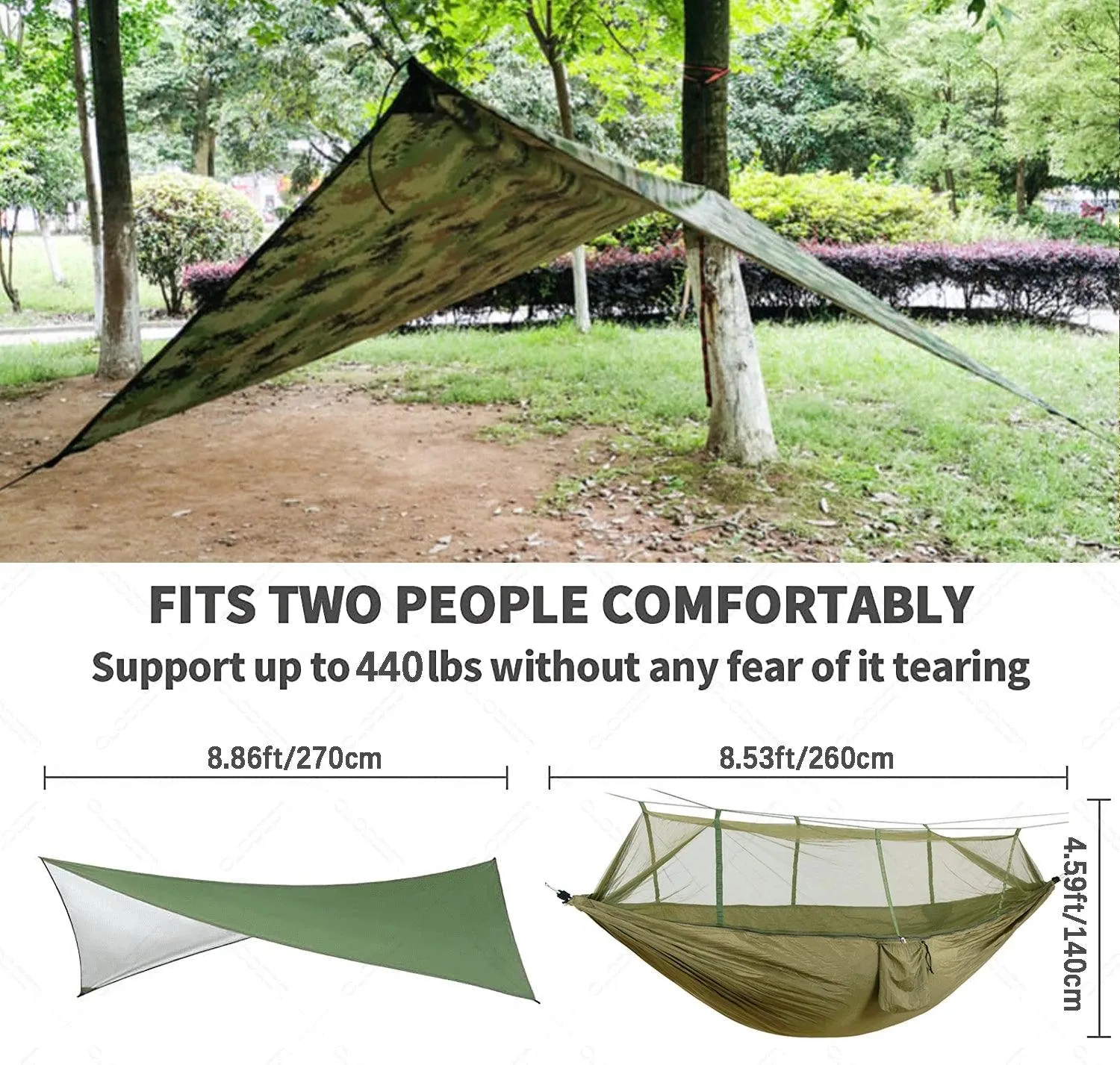 🏕️ Anti Outdoor Camping Hammock with Mosquito Net & Rain Tent | Portable Camp Bed, Survival Gear & Shelter for Two-Person Use 🏞️