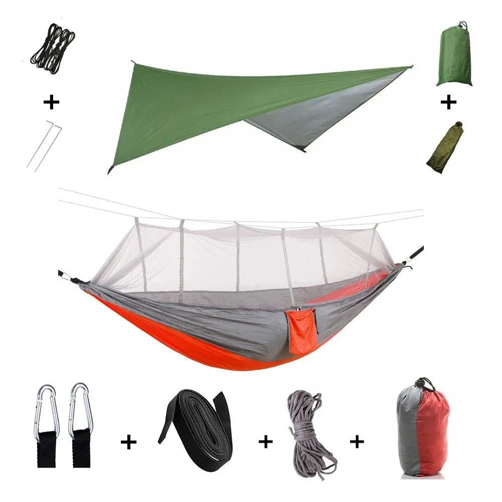 🏕️ Anti Outdoor Camping Hammock with Mosquito Net & Rain Tent | Portable Camp Bed, Survival Gear & Shelter for Two-Person Use 🏞️