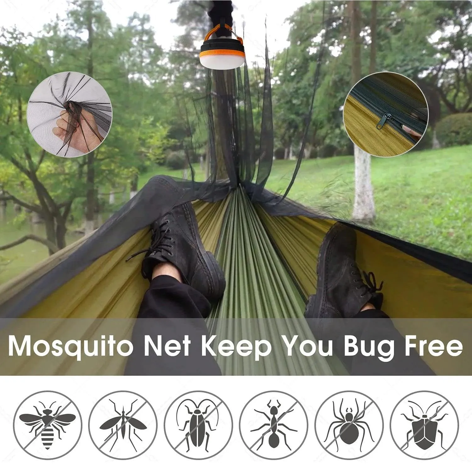 🏕️ Anti Outdoor Camping Hammock with Mosquito Net & Rain Tent | Portable Camp Bed, Survival Gear & Shelter for Two-Person Use 🏞️