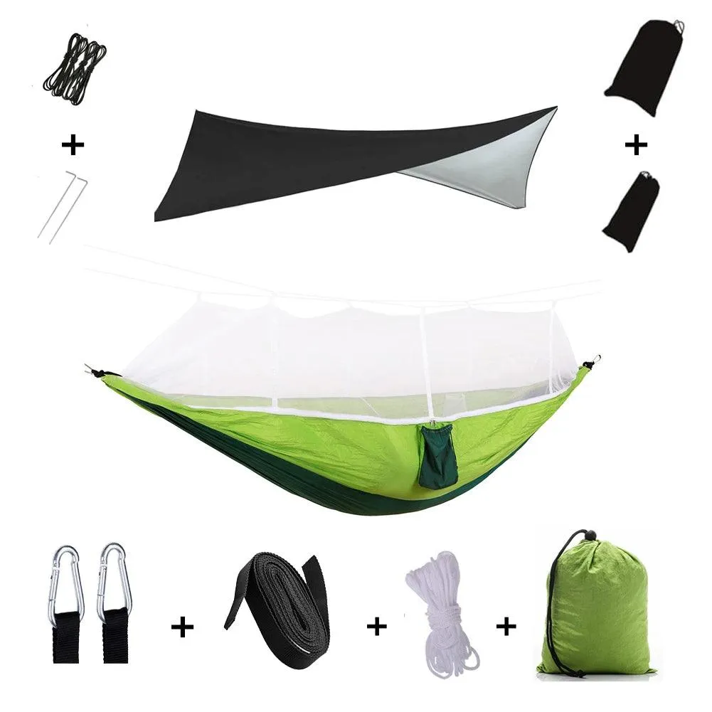 🏕️ Anti Outdoor Camping Hammock with Mosquito Net & Rain Tent | Portable Camp Bed, Survival Gear & Shelter for Two-Person Use 🏞️