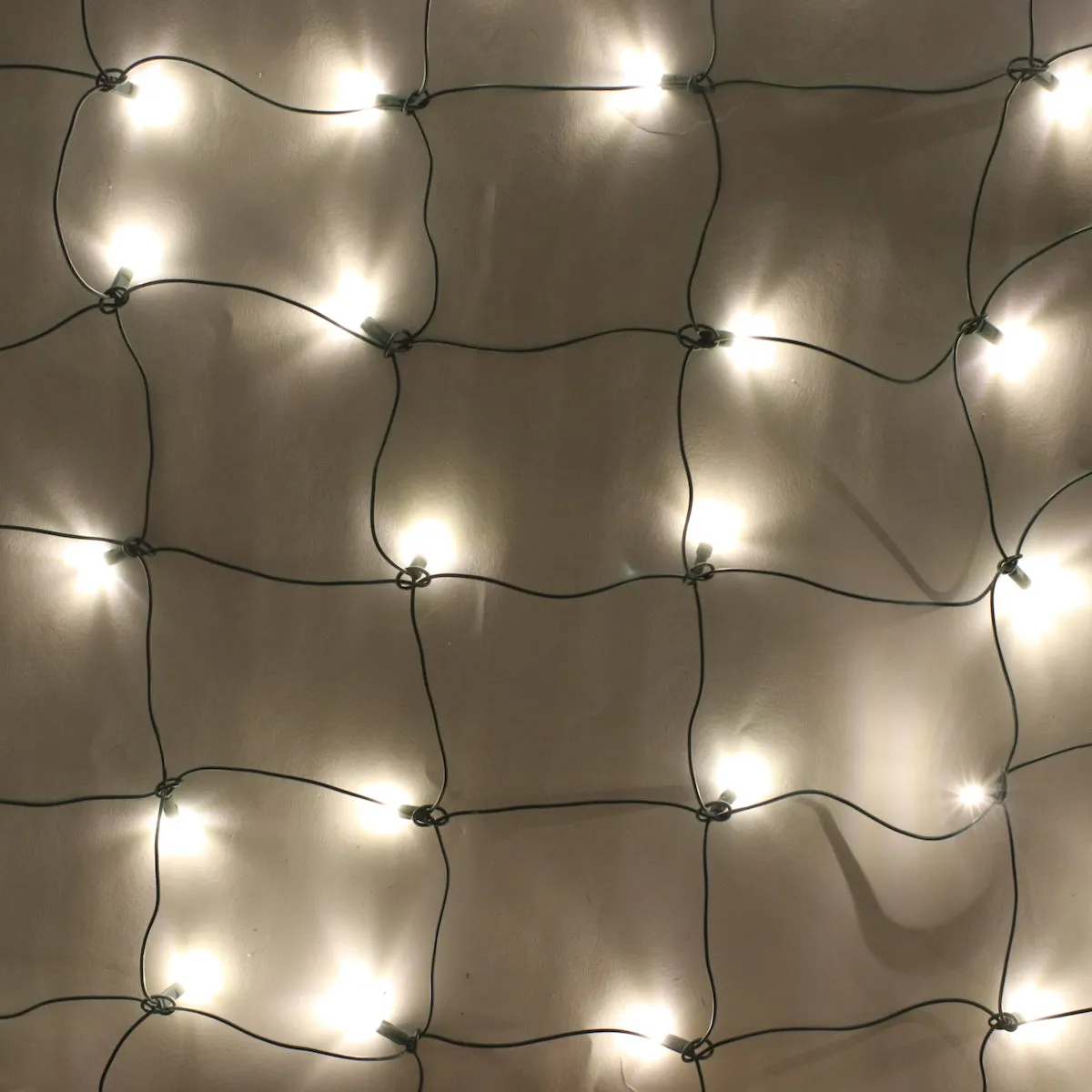 100-light Warm White 5mm LED Net Lights, White Wire