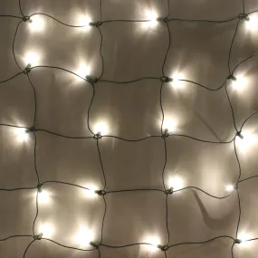 100-light Warm White 5mm LED Net Lights, White Wire