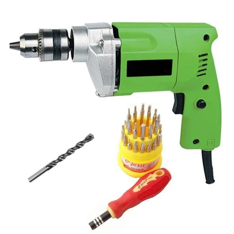 10mm powerful Drill Machine With 31 pcs Toolkit and 1 masonry Bit Home toolkit