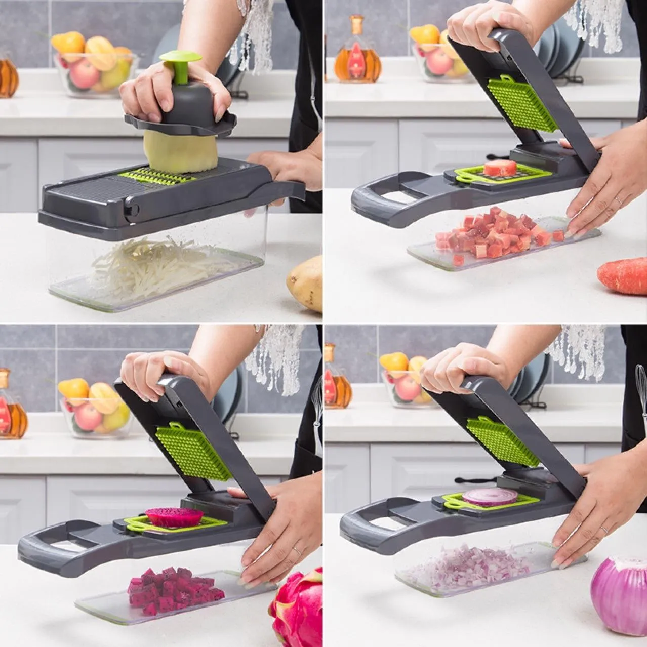 12 in 1 Manual Vegetable Chopper Kitchen Gadgets Food Chopper