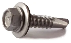 14-14 x 1 Hex Washer Head Self Drill Screw w/ Neo 410 SS