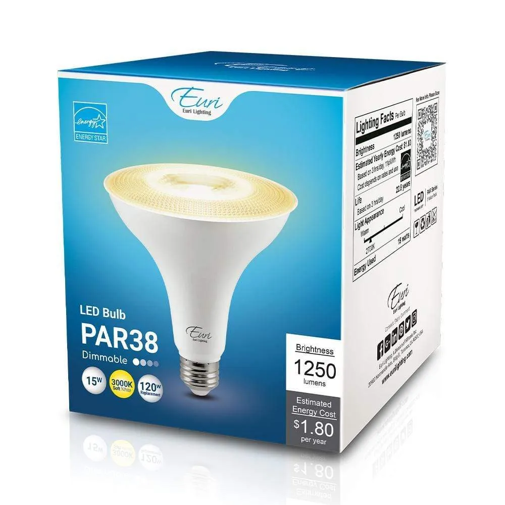 15W PAR38 Long Neck Dimmable LED Bulb - 40 Degree Beam - E26 Base - 1250 Lm