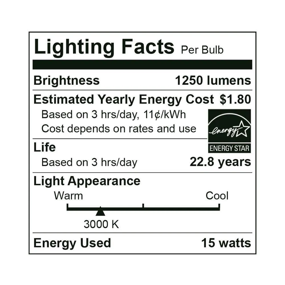 15W PAR38 Long Neck Dimmable LED Bulb - 40 Degree Beam - E26 Base - 1250 Lm