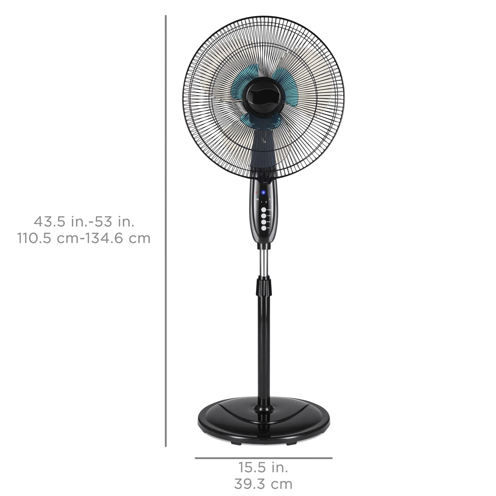 16in Oscillating Pedestal Fan w/ Timer, Double Blades, Remote Control