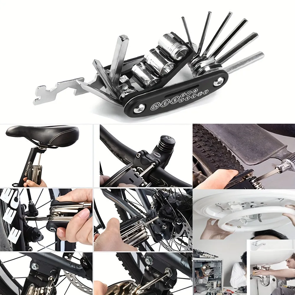 16in1 Bike Repair Tool Set Multipurpose Maintenance Kit