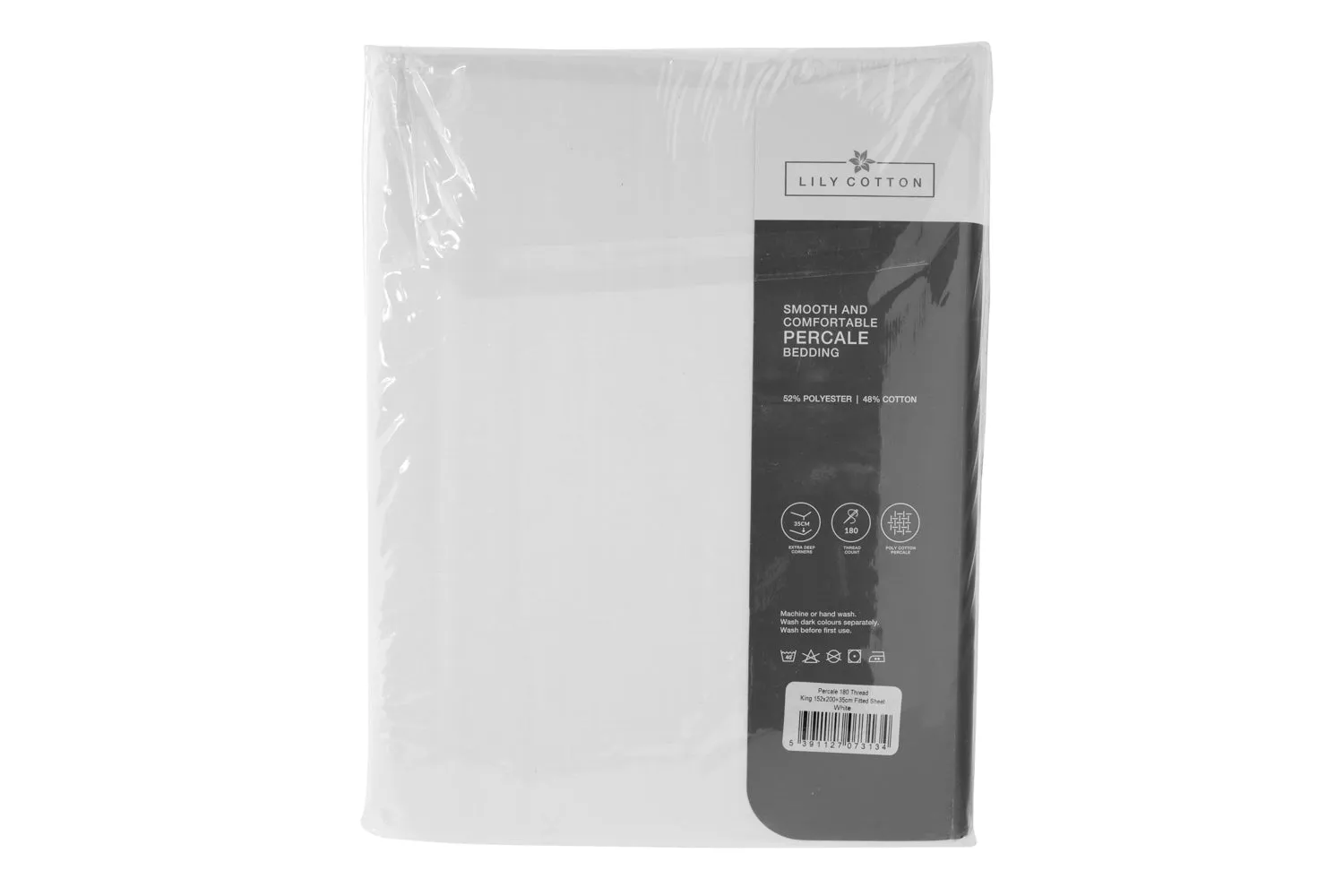 180 Thread Count Fitted Sheet | White | Double