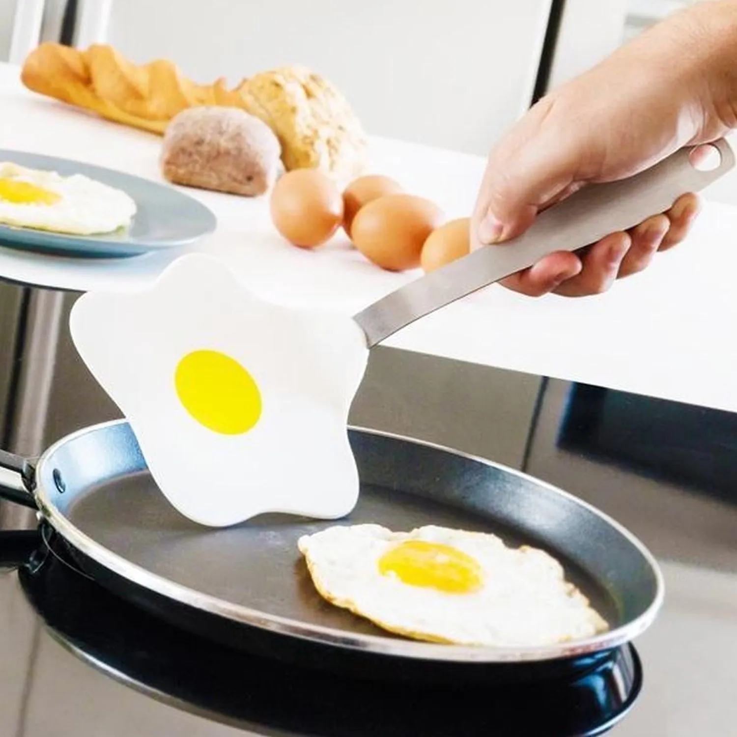 2338 Egg Shape Nylon Turner Non Stick Frying Shovel Fried Fish Omelet Spatula Pancake Pizza Pinball Cooking Tools Kitchen Utensils