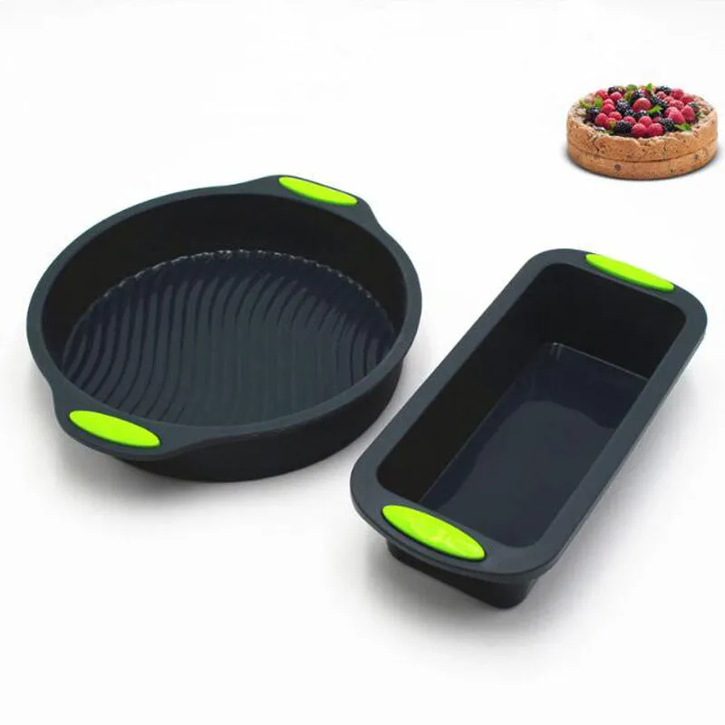 2pcs/Set Silicone Bread Toast Baking Cake Mold Form Baking Cake Pans Dishes for Cake Bakeware Tray Decorating Cake Baking Tool