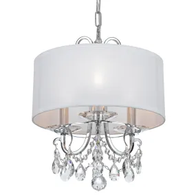 3 Light Polished Chrome Transitional  Modern Mini Chandelier Draped In Clear Spectra Crystal - C193-6623-CH-CL-SAQ