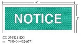 3M™ Diamond Grade™ Safety Sign 3MN211DG, "NOTICE", 6 in x 2 in,
10/Package