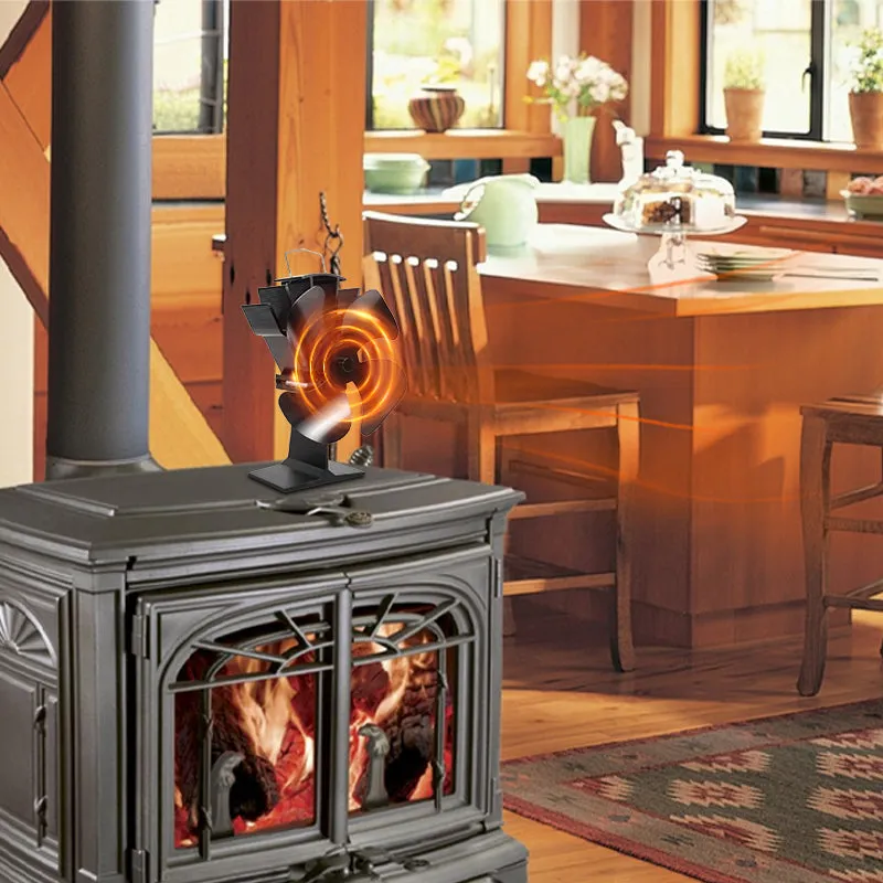 4 Blade Heat Powered Wood Stove Fan VDSF614S