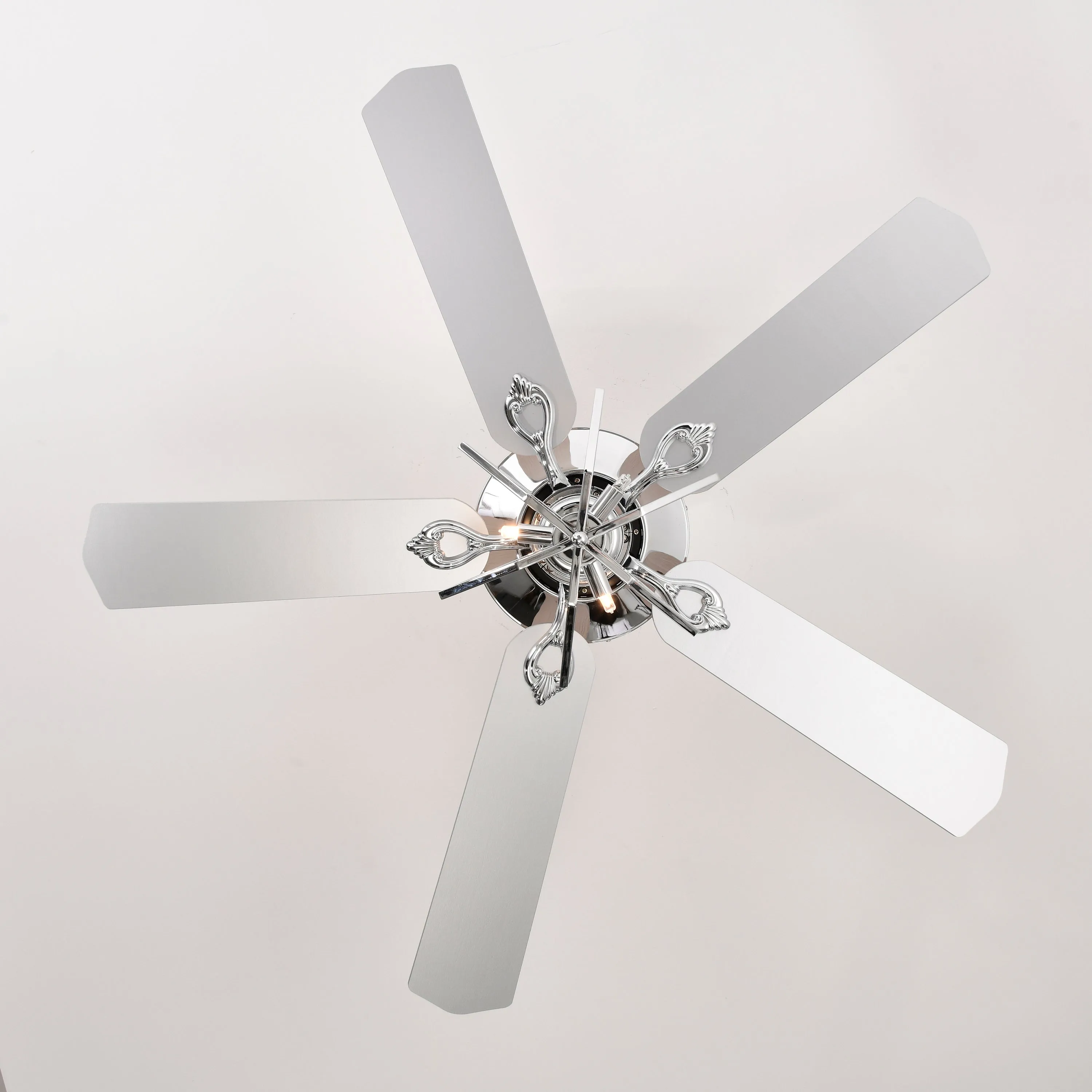 52" Dual Wood 5-Blade Crystal Ceiling Fan with Remote