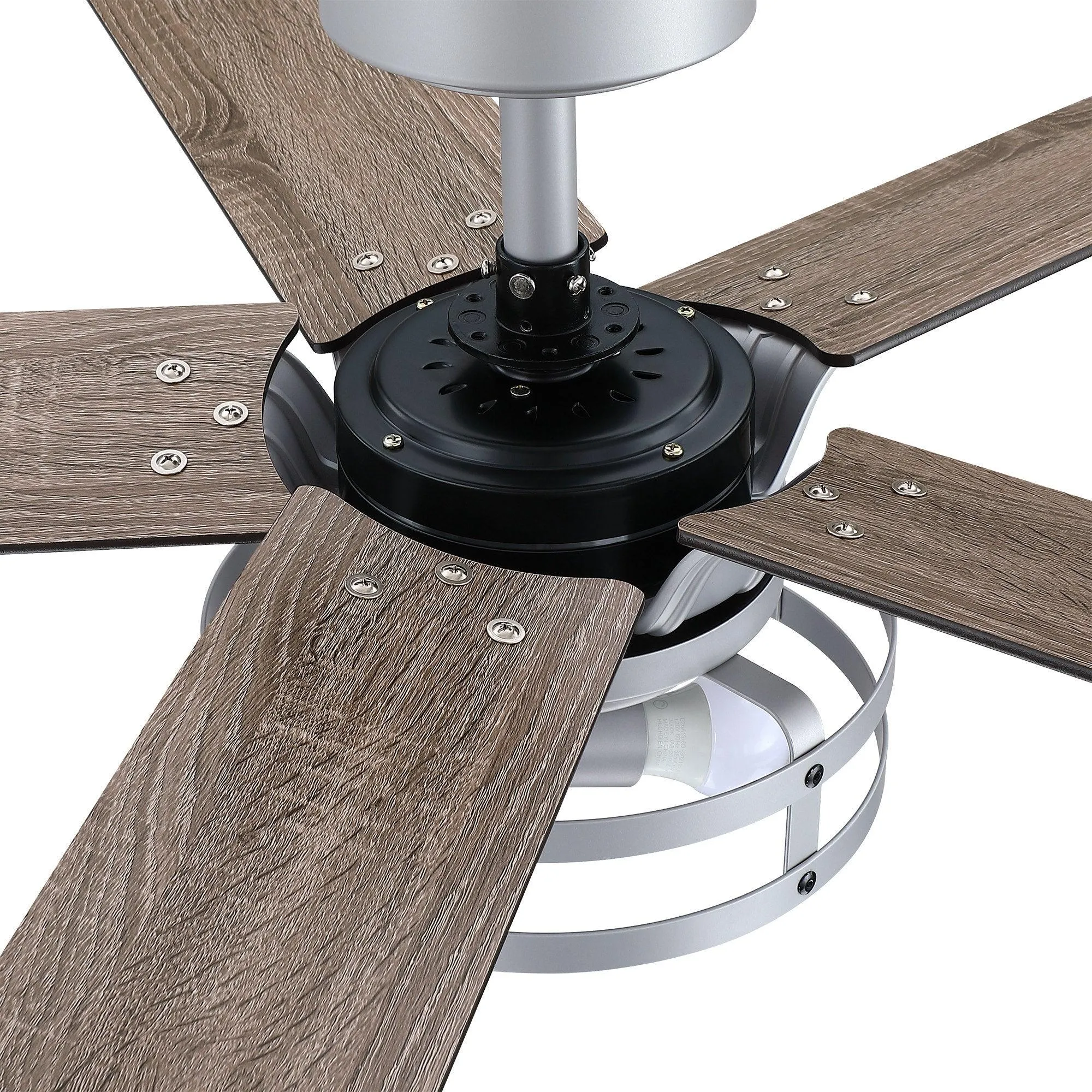 52" Prayag Industrial Downrod Mount Reversible Ceiling Fan with Lighting and Remote Control