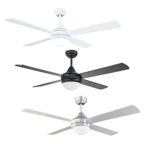 52" Tempo Plus AC Ceiling Fan White, Black, Chrome with Light 22279/XX Brilliant Lighting