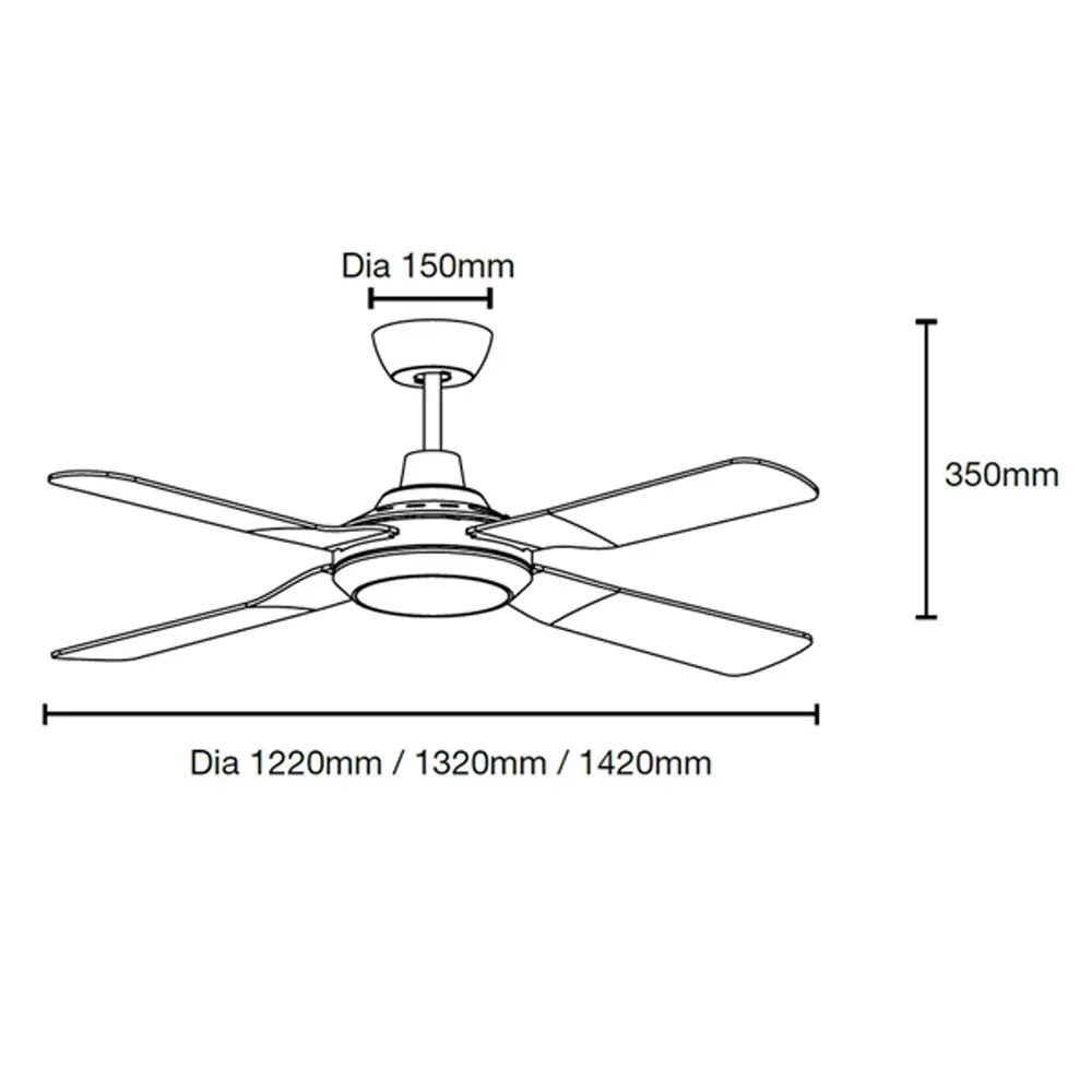 56" Discovery II AC Ceiling Fan Black, White with Light MDF1443M, MDF1443W Martec Lighting