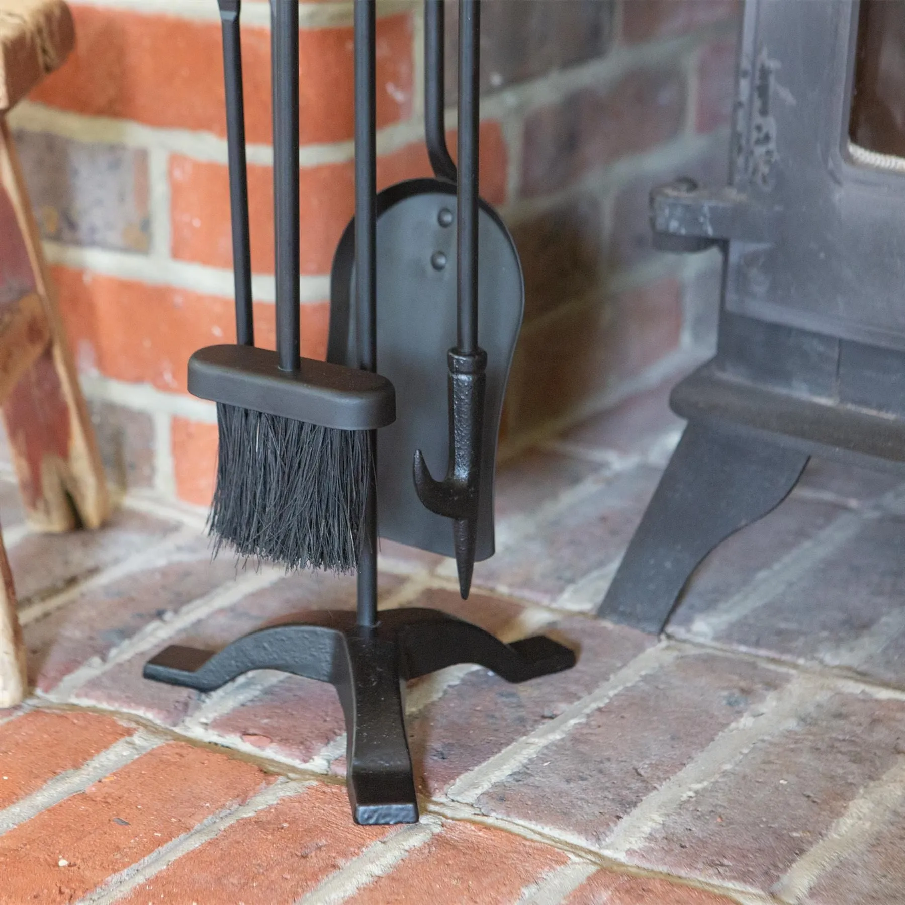 5pc Black 'Slindon' Fireside Companion Set - By Hammer & Tongs