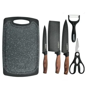 6 pieces Kitchen Knife Set Chef Knives Stainless Steel Nonstick Scissor Cutting Board