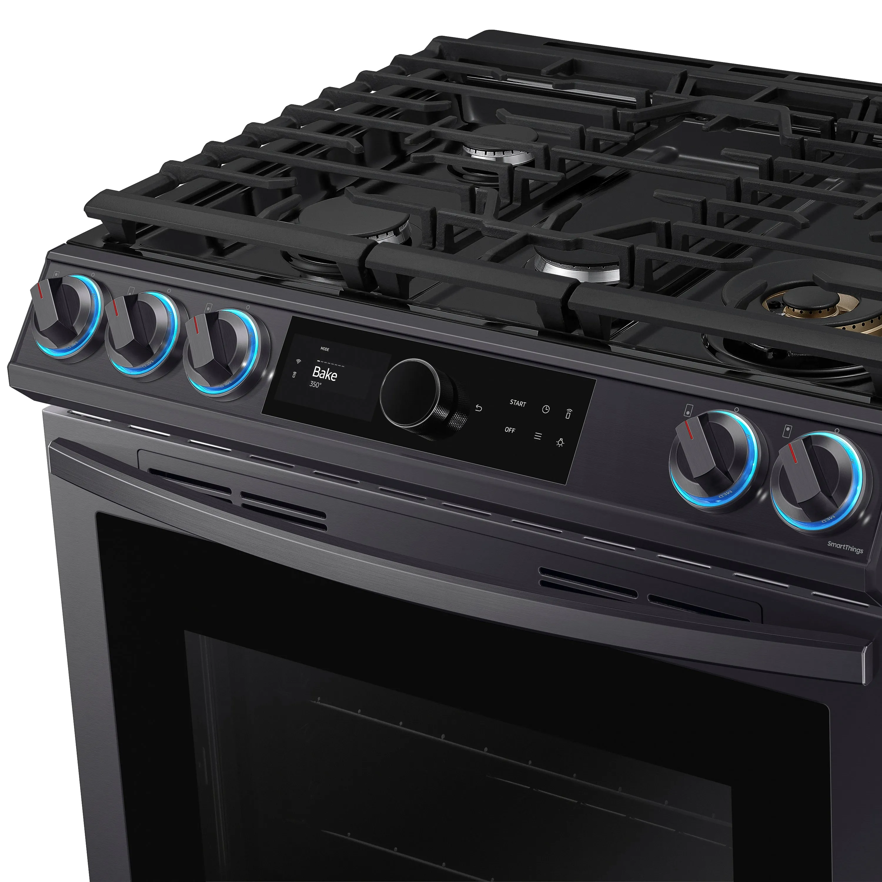 6.0 cu ft. Smart Slide-in Gas Range with Smart Dial & Air Fry in Black Stainless Steel - (NX60T8711SG)