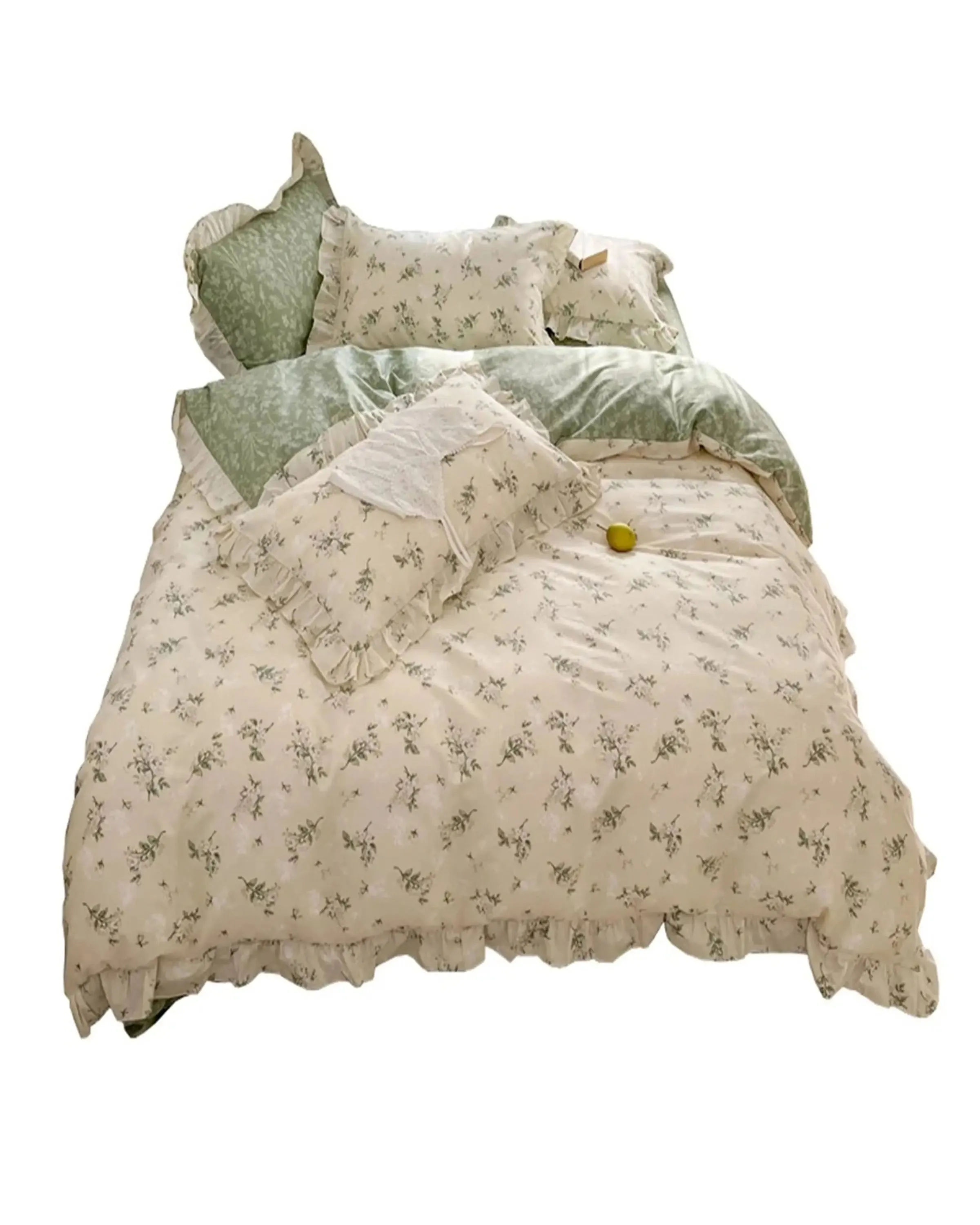 Abhinav Beige Printed Bedsheet Set