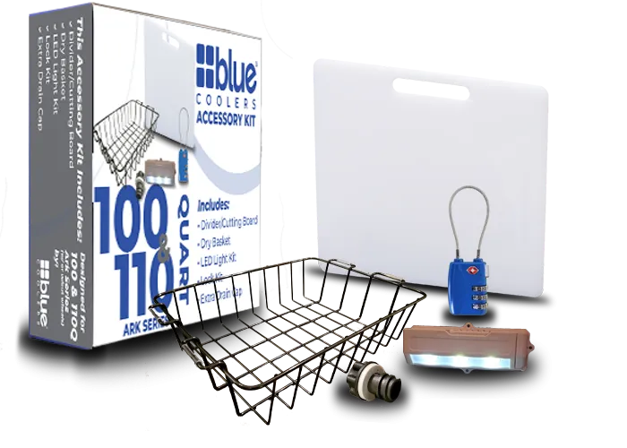 Accessory Kit - Divider/Cutting Board, Basket, Lock, Light, & Plug for 100/110 Quart Coolers