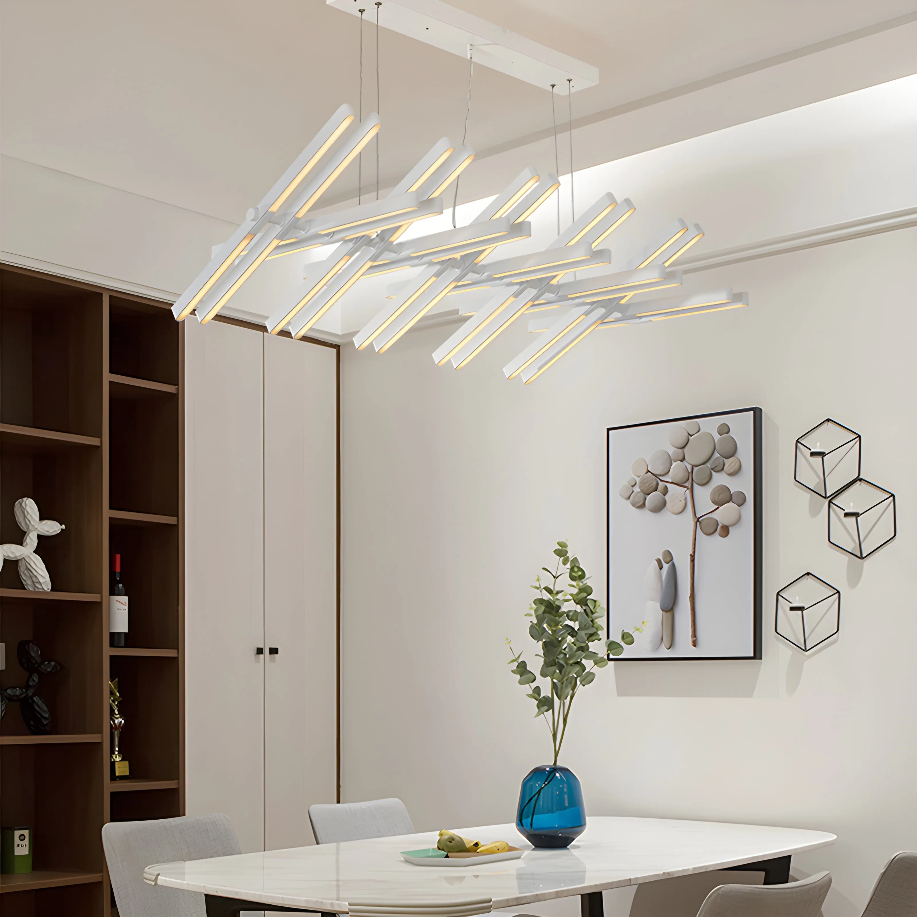 Acquaformosa | Black/White Art Minimalistic LED Pendant Chandelier