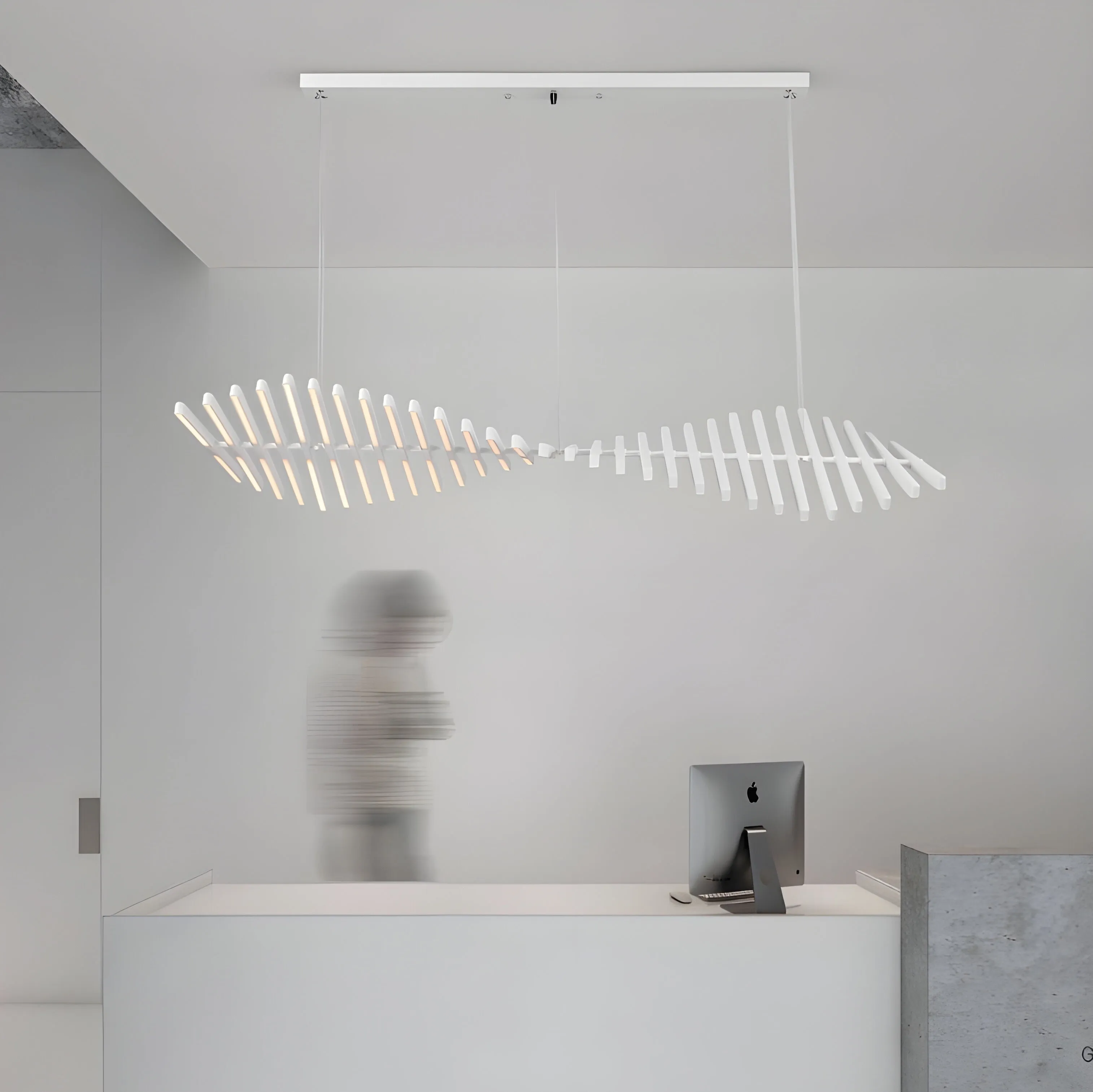 Acquaformosa | Black/White Art Minimalistic LED Pendant Chandelier