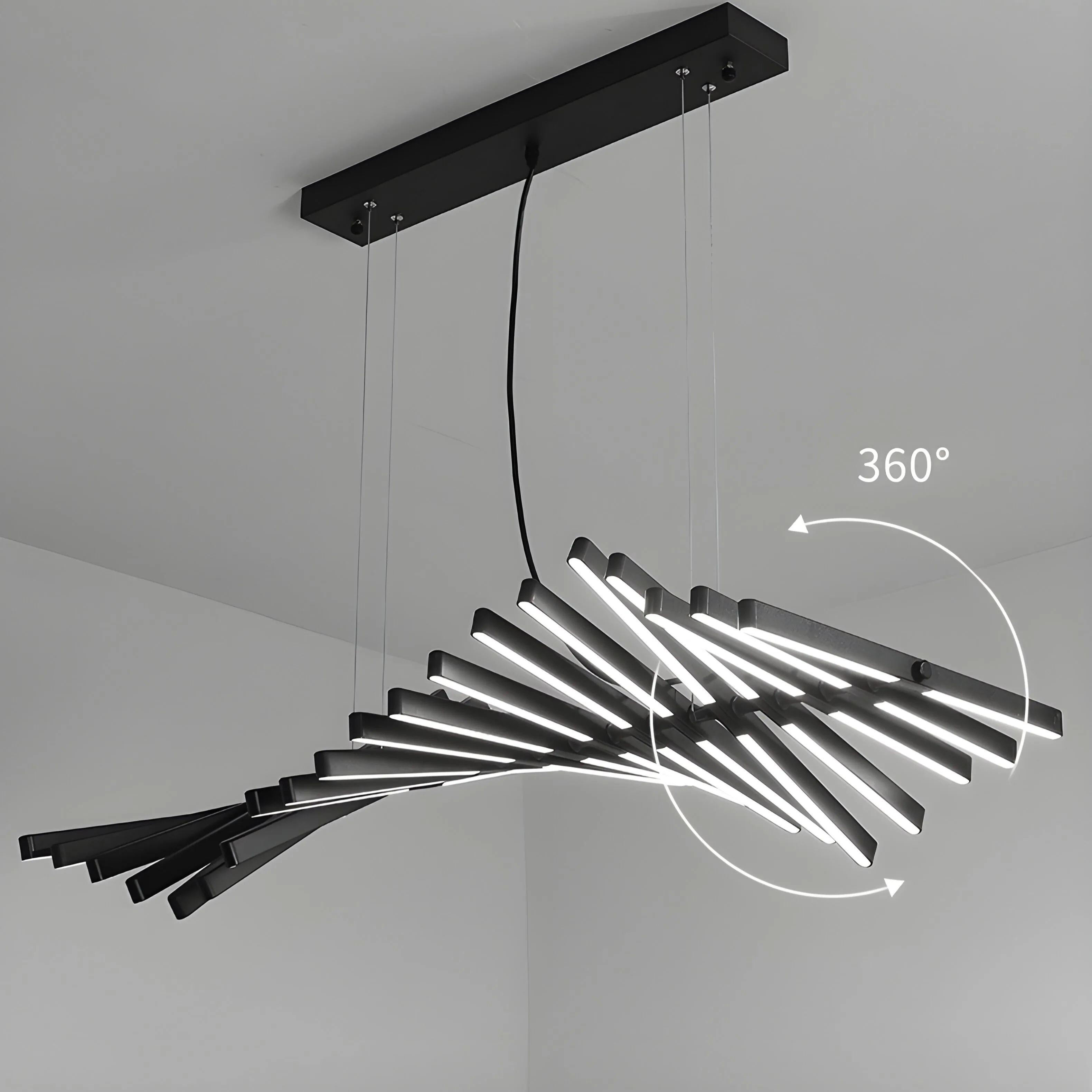 Acquaformosa | Black/White Art Minimalistic LED Pendant Chandelier