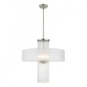 ALEXIS 4 LIGHT PENDANT CHANDELIER, BRUSHED NICKEL