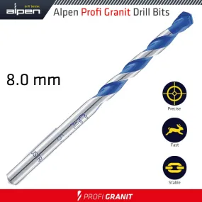 ALPEN GRANITE DRILL BIT 8.0MM ALP25708