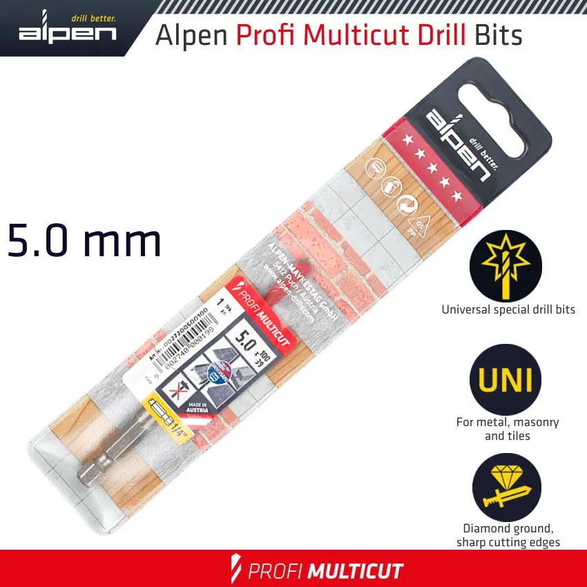 ALPEN PROFI MULTICUT DRILL BIT 5MM HEX SHANK ALP27205