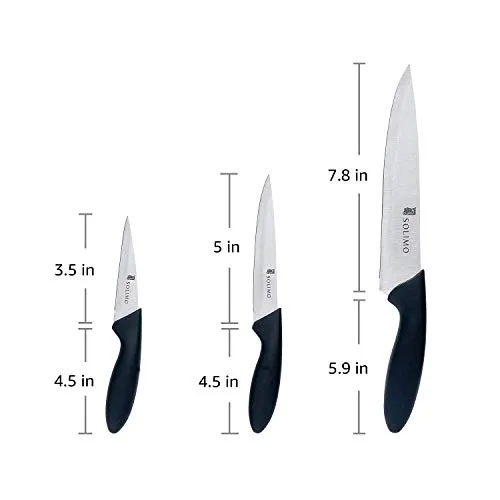 Amazon Brand - Solimo Classic Stainless Steel 3-Piece Knife Set