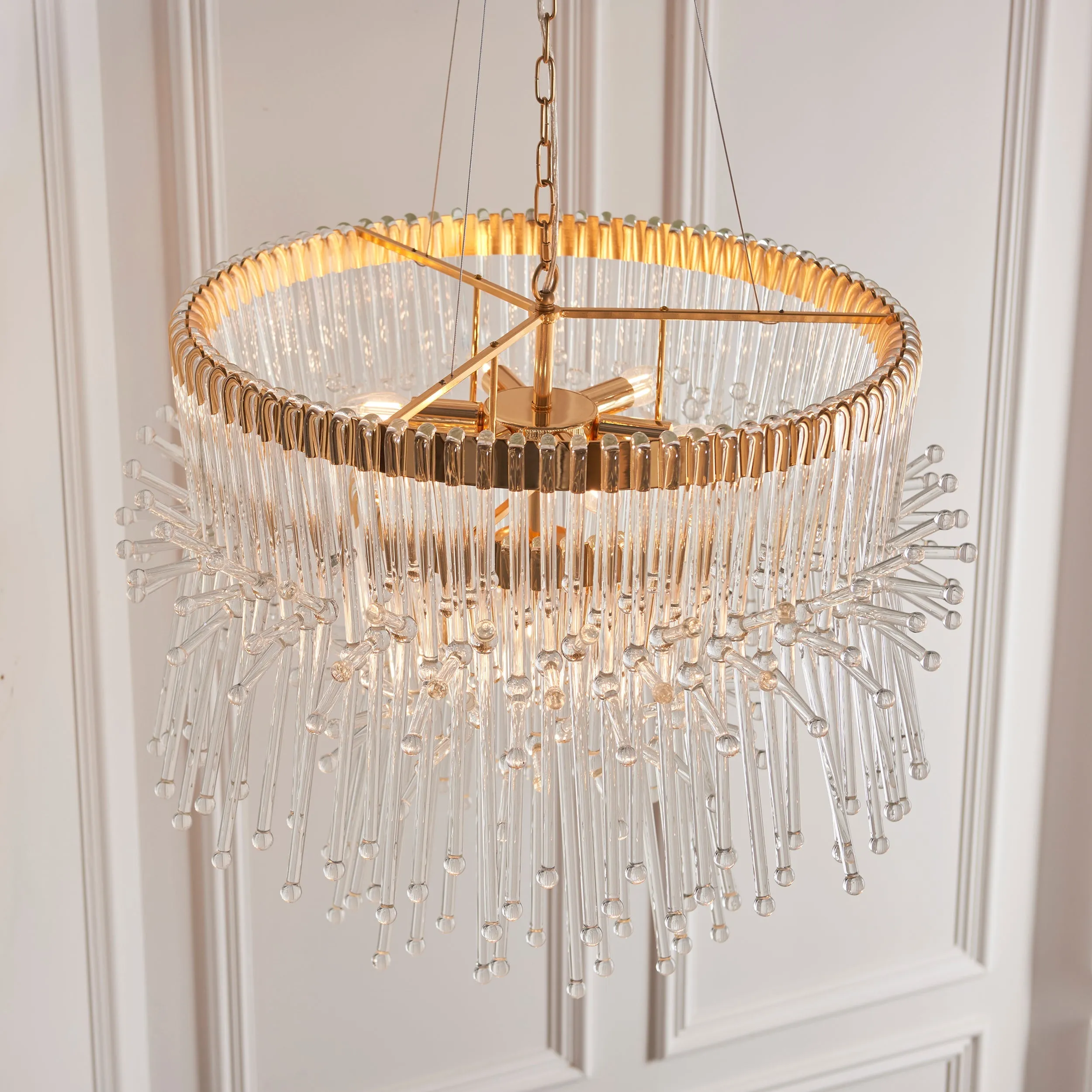 Amos Acer Chandelier Polished Gold