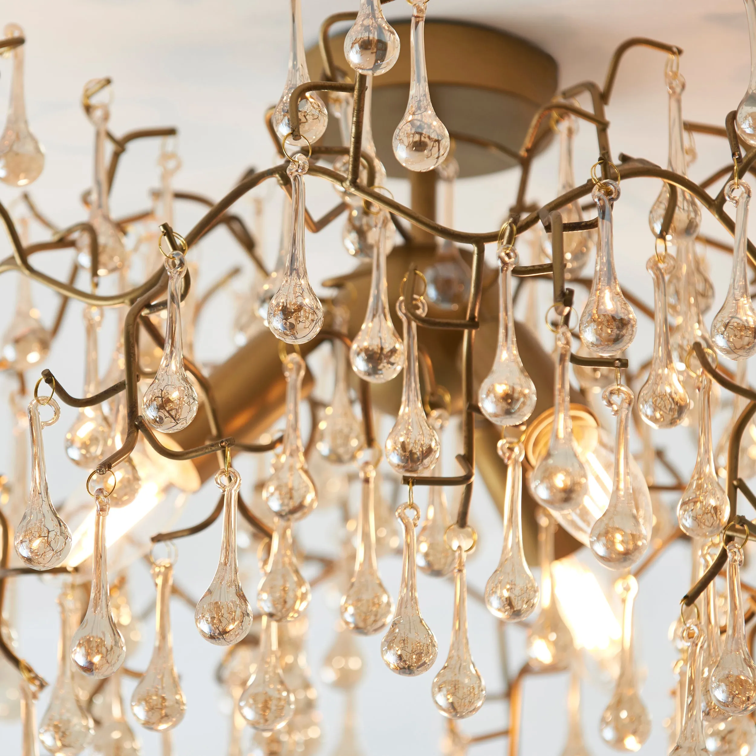 Amos Chatsworth Flush Chandelier Aged Gold & Champagne