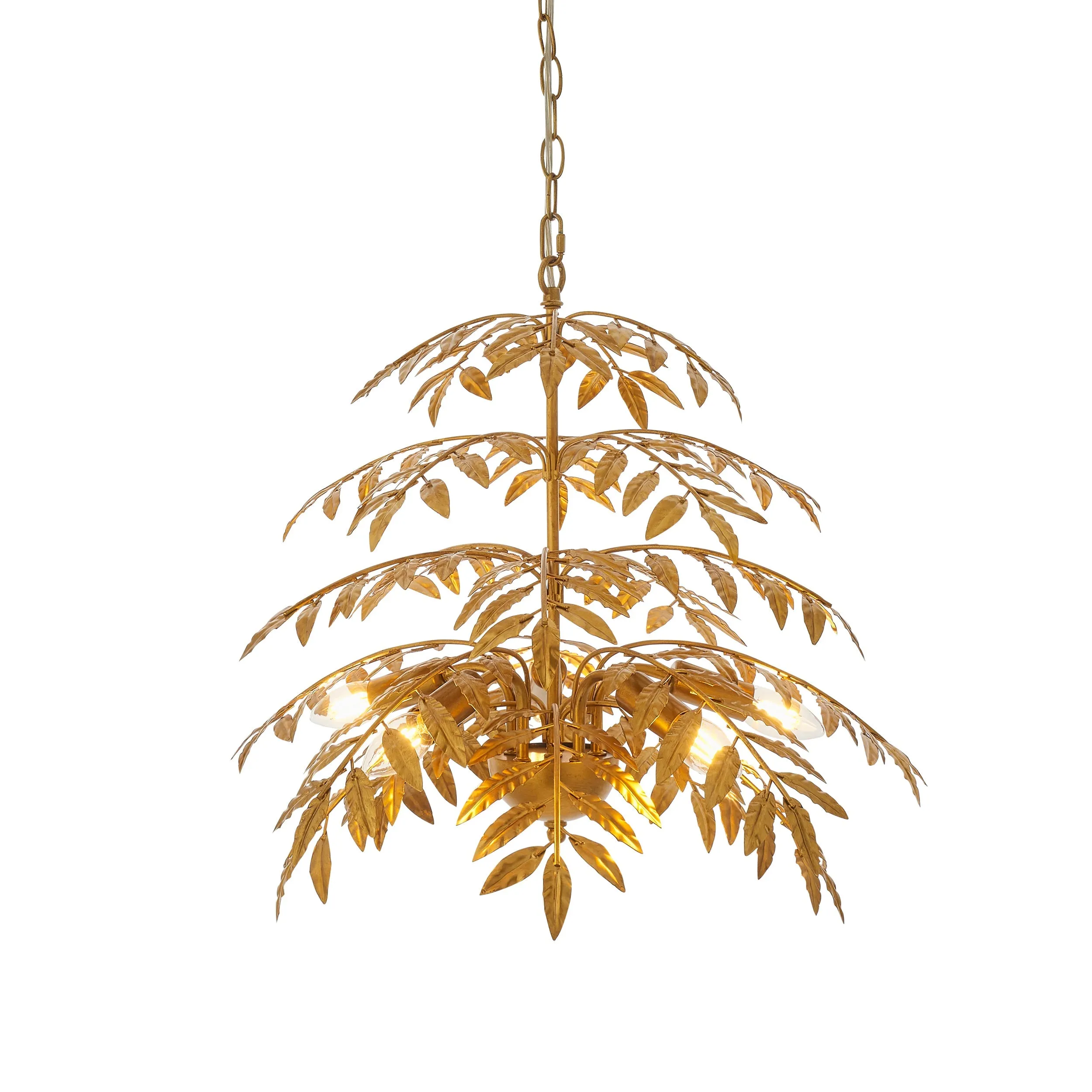 Amos Foli Chandelier Distressed Gold