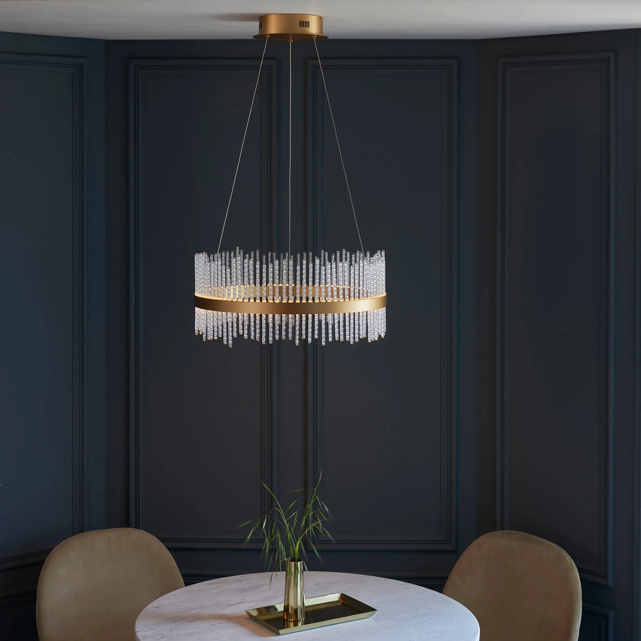 Amos Vanburgh Small Pendant Chandelier Brushed Gold