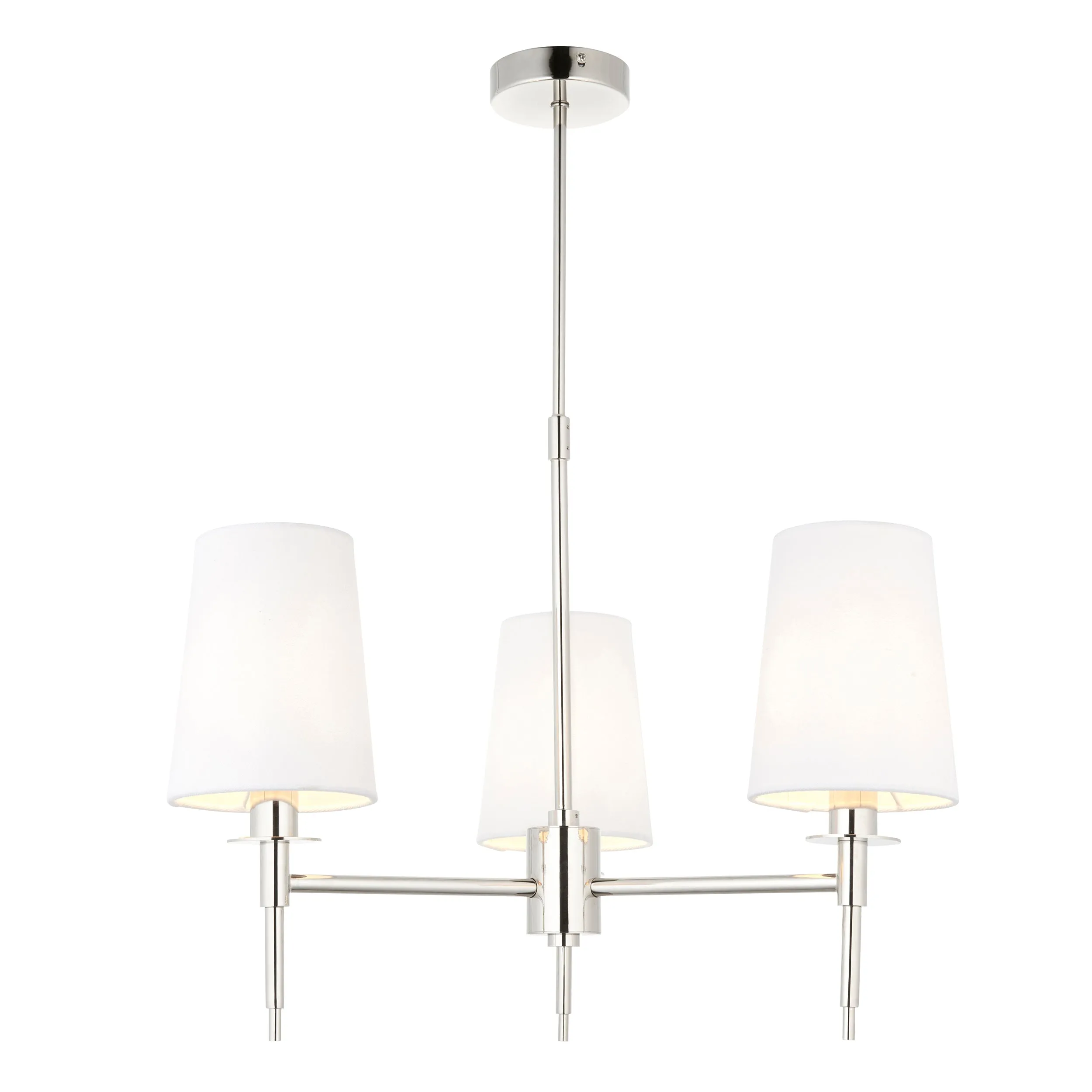 Amos Westminster 3 Light Chandelier Bright Nickel