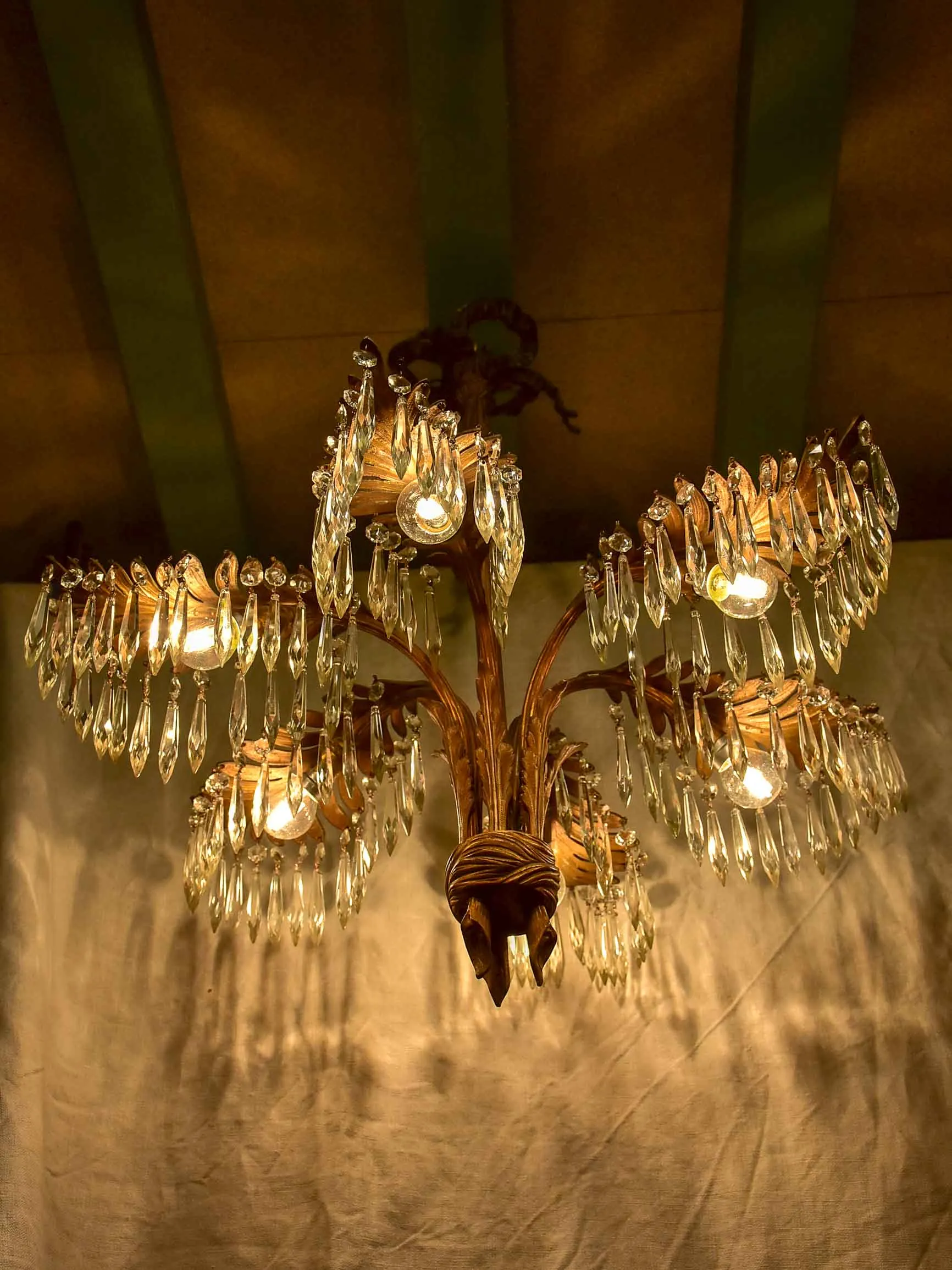 An antique palm chandelier - style Josef Hoffmann