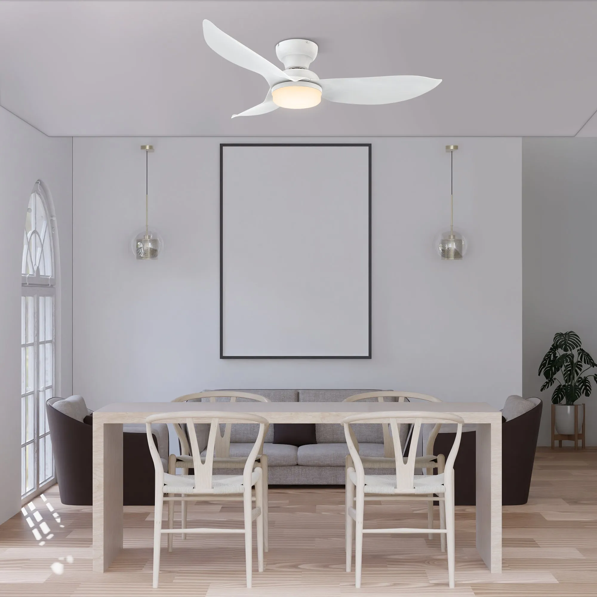 Annecy Low Profile Ceiling Fan With Light and Remote 45 inch