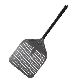 Anygleam Pizza Shovel 35 cm x 91cm Dark Grey for Perforated Peel with Metal Handle Oven Turning Baking Accessory