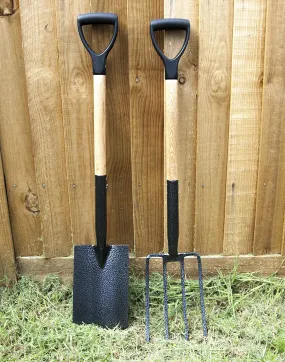 Ash Handle Fork and Spade Garden digging set