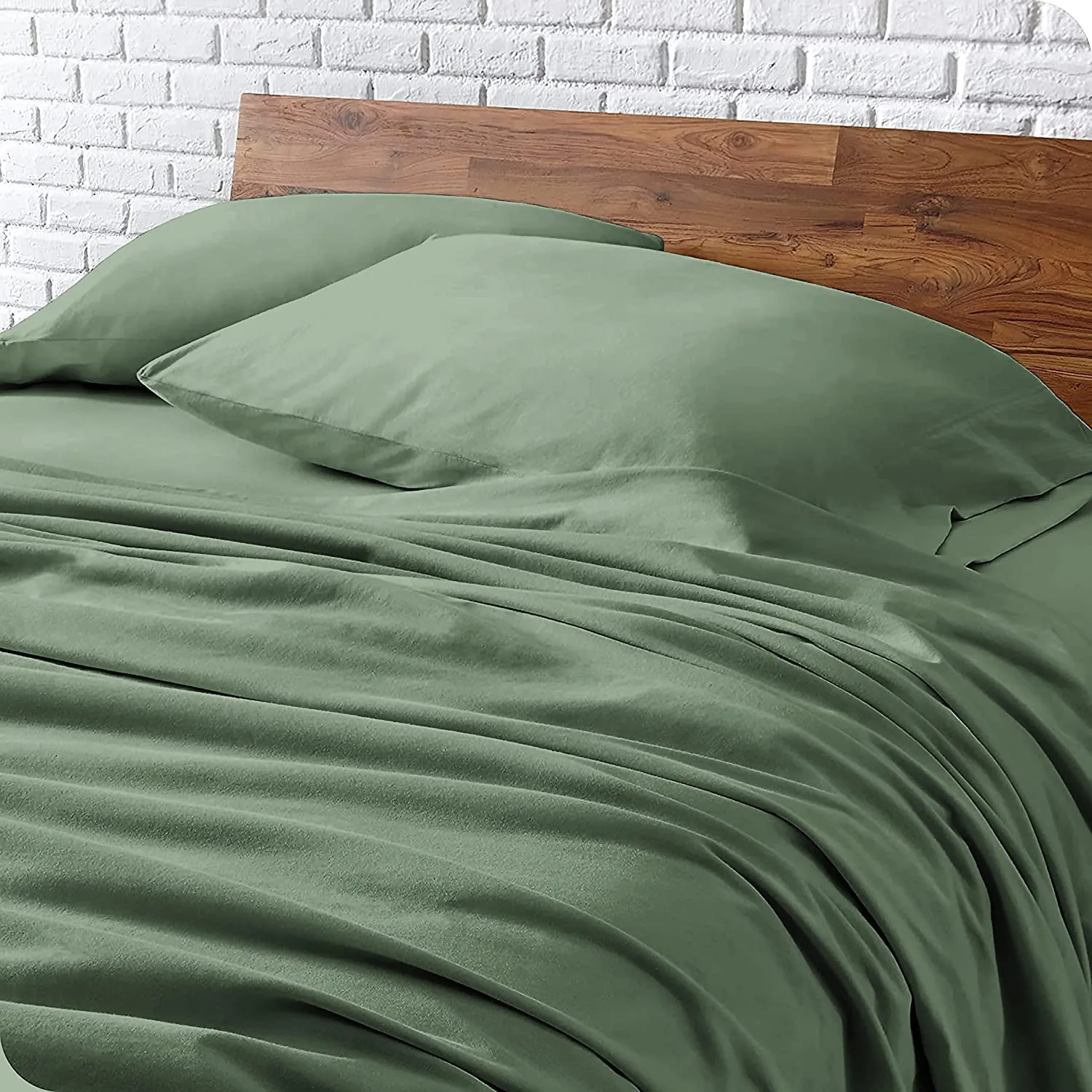 ATK-8 Bedding Emerald Green Bedsheet 450 TC Egyptian Cotton Soild Color Flat Sheet with 2 Pillow Covers 3Pcs Bedsheets (102x108) King Size Bedsheet (18x28) Inches Pillow Case