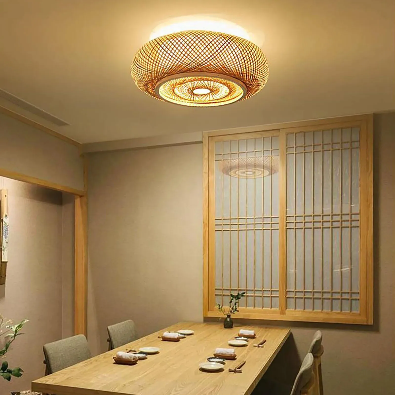 Bamboo Ceiling Light Fixture